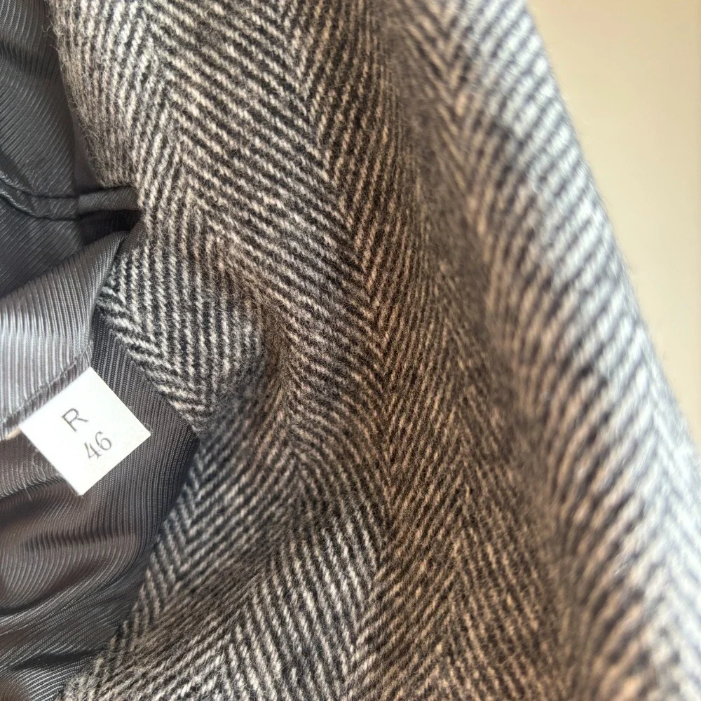 Bert Pulitzer Herringbone Wool Blazer Mens Sz 46R VTG Tweed Sport Coat Gray MINT